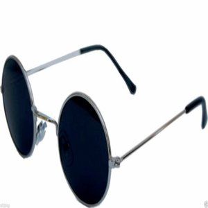 John Lennon Sunglasses Round Shades Black Silver